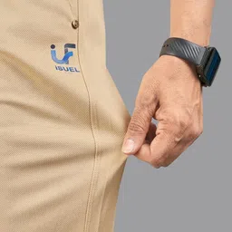 ISUEL FAB Men Gold Lycra Trousers image 3