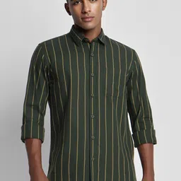 Peter England Casuals Striped Slim Fit Pure Cotton Casual Shirt-picture-38