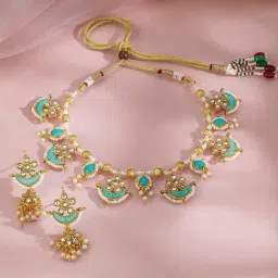Rubans Gold-Tone Plated Green Set for Women image 2