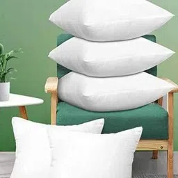 MORADO 5-Pcs White Pure Cotton Square Soft Breathable Fluffy & Comfortable Cushions-picture-47