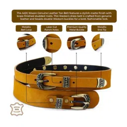 Aditi Wasan Tan Studded Leather Casual Belt image 5