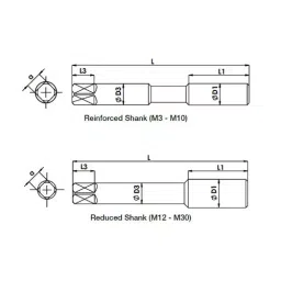Totem 18x2.5 mm Ground Thread Metric Coarse Pitch Series Hand Tap - FAA0202247 (Pack of 3) image 2