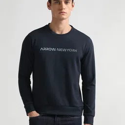 Arrow New York Men Round Neck Typography Printed Cotton Sweatshirt-image-21