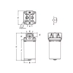Hydroline Hydraulic Filter 20 Bar Operating Pressure 150 LPM Flow Capacity, HFR-20-10B25 image 2
