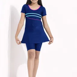 LYCOT Girls Striped Swimwear With Attached Shorts-image-12