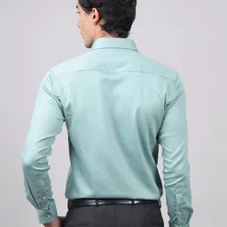 John Philips Men India Slim Spread Collar Solid Formal Shirt image 5