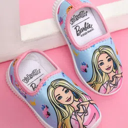Kidsville Mattel Featuring Barbie Printed Slip On Shoes - Blue-image-91