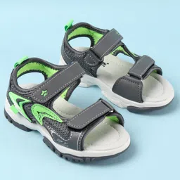 Cute Walk by Babyhug Sandals with Velcro Closure - Grey image 2
