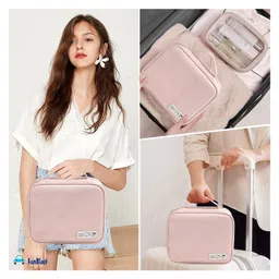 Bunie Travel Toiletry Organizer Bag with Waterproof Pockets, Mesh PocketsPink image 2