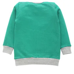 Kadam Baby Halloween Theme Cotton Knit Full Sleeves Boo Text Printed Sweatshirt - Green image 3