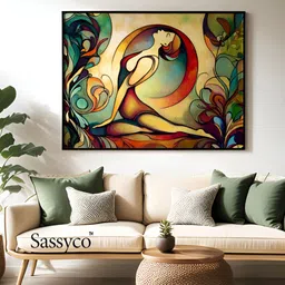 Sassyco Red & Green 1 Piece Canvas Abstract Wall Paintings-picture-40