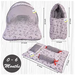 Babytoons Combo of Baby Bed with Net | Carry Bag | 4 Pcs Bedding Set(0-6 Months) image 3