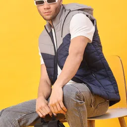 V-Mart Men Colourblocked Lightweight Puffer Jacket-image-26