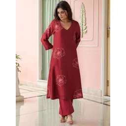 GoSriKi Women Floral Printed Regular Kurta with Trousers-picture-32