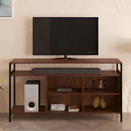 bluewud Duskin Brown & Black Wooden TV Entertainment Unit-image-27