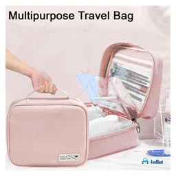 Bunie Travel Toiletry Organizer Bag with Waterproof Pockets, Mesh PocketsPink image 4