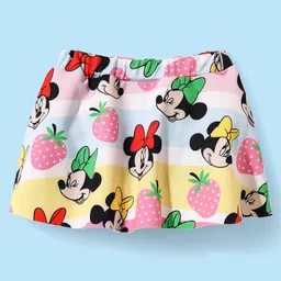 Babyhug Disney Sleeveless Two Piece Swimsuit With Minnie Mouse & Family Print - Multicolour image 4