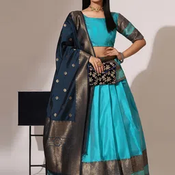 Fabcartz Semi-Stitched Lehenga & Unstitched Blouse With Dupatta image 1