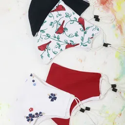 LULU & SKY Women Pack Of 4 Printed Reusable Outdoor Masks-image-63