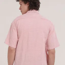 Espanshe Men Gingham Checked Spread Collar Pure Cotton Casual Shirt image 2