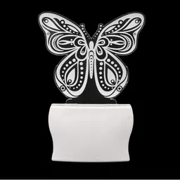 1ST TIME White & Transparent 4-Pcs 3D Illusion LED Plug Night Lamps image 5