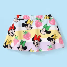 Babyhug Disney Sleeveless Two Piece Swimsuit With Minnie Mouse & Family Print - Multicolour image 5