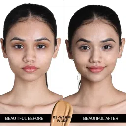 Flicka Makeup Combo - Flawless Femme Foundation Warm Ivory + Silk Touch Primer + Ru Ready Lipstick image 5