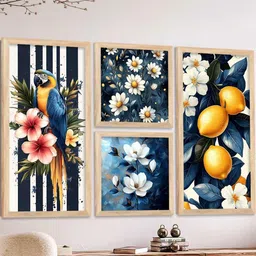 WALLLANE Multicoloured 4 Piece Floral Wall Art image 5