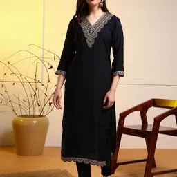 moda rapido NEW ETHNIC 4 YOU Embroidered Silk Blend Kurta Sets image 3