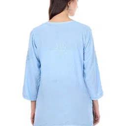 malabis Dyed Short Rayon Lucknowi Chikankari Kurti for Women - Soft & Breathable image 5