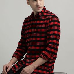 MaverIQ Men Slim Fit Buffalo Checked Spread Collar Cotton Casual Shirt-picture-13