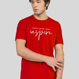 Greylongg Men Typography Printed Round Neck Cotton T-shirt image 1