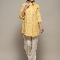 Biba Floral Embroidered Shirt Collar Thread Work Pure Cotton Thread Work Kurti-picture-21