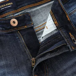 Jack & Jones Men Slim Fit Low-Rise Mildly Distressed Light Fade Stretchable Jeans image 3