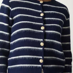 Happiness istanbul Women Striped Cardigan image 3