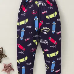 Kookie Kids Full Length Lounge Pant Skate Board Print - Blue-picture-12
