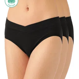 Inner Sense Pack Of 3 Organic Cotton Antimicrobial Maternity Panties - Black-picture-10
