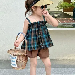 StyleCast x Revolte Girls Checked Pure Cotton Top With Shorts-picture-42