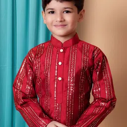 AHLAN APPARELS Boys Striped Kurta with Pyjama image 2