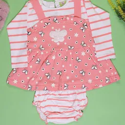 V-Mart Infant Girls Printed Round Neck Cotton Pinafore Dress-picture-11