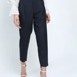 Tokyo Talkies Women Tapered Fit Trousers TTP0001524-NAVY-picture-27