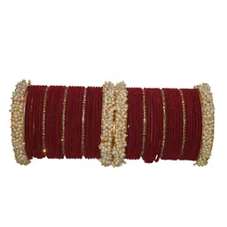 VICONO Set Of 2 Stone Studded & Beads Bangles-image-8