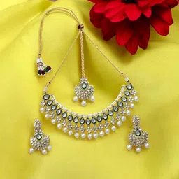 Joy of Jewels Silver-Plated Alloy American Diamond Necklace & Earrings image 5