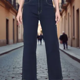 DressBerry Women Wide Leg High-Rise Stretchable Jeans-picture-16