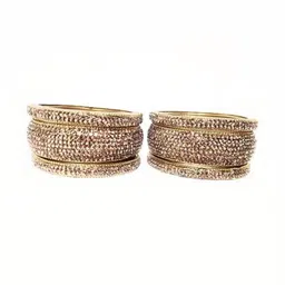 Adiba Fashion Factory Set Of 2 Multi Glass Artificial Stones & Beads Bangle image 2