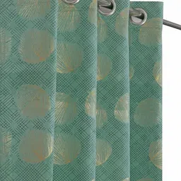 Kiara Creations 2 Pieces Olive & Gold-Toned Floral Room Darkening Velvet Door Curtains-picture-31