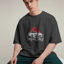 Silver Moon Clothing Men Graphic Printed Round Neck Cotton Oversized T-shirt-picture-15