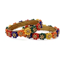 SOMIL Set Of 14 Stone-Studded Bangles image 4