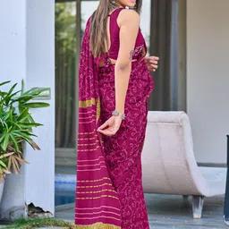 Anouk Floral Pure Cotton Saree image 4