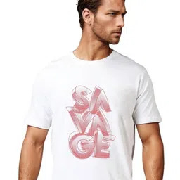 BLUEFICUS Men Printed Bio Finish Slim Fit T-shirt image 1